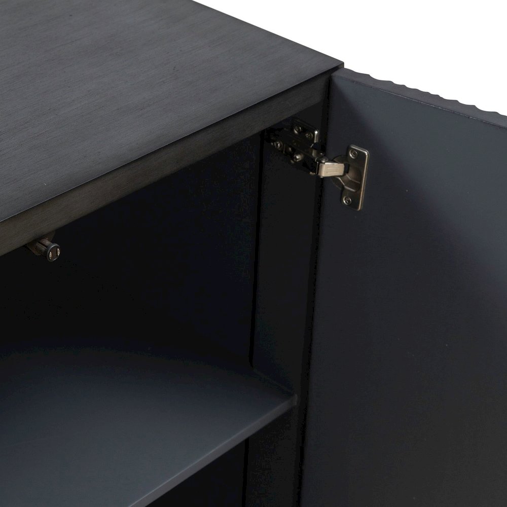 Fiore Storage 2 Door Accent Cabinet Eclectic Dancing Gold Flame - Satin Espresso. Picture 9