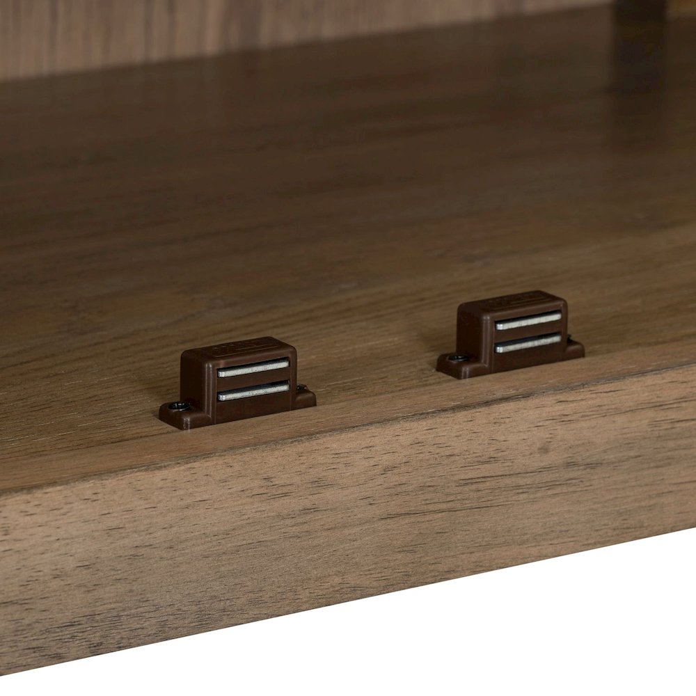 Pavilion 2 Door Accent Cabinet Eclectic Glass Door - Natural Oak Wood. Picture 11