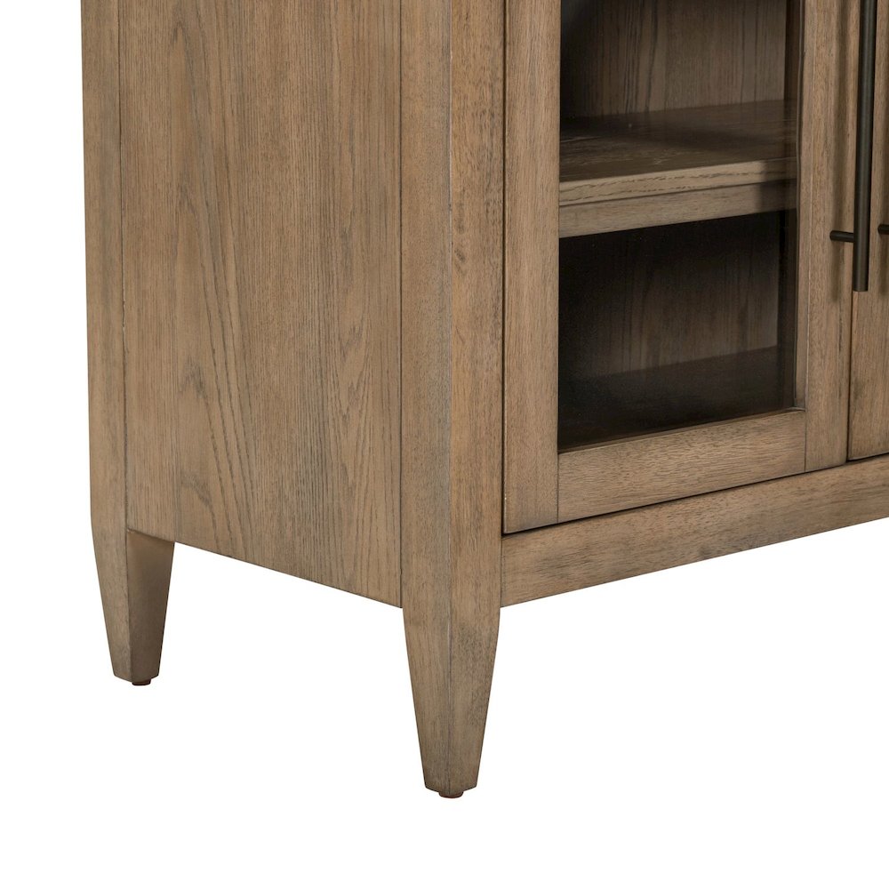 Pavilion 2 Door Accent Cabinet Eclectic Glass Door - Natural Oak Wood. Picture 12