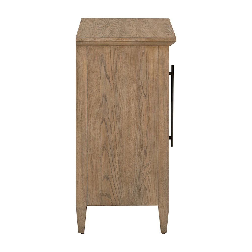 Pavilion 2 Door Accent Cabinet Eclectic Glass Door - Natural Oak Wood. Picture 4