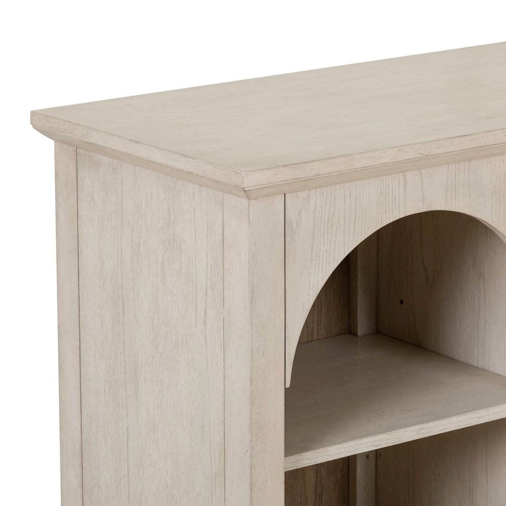 Accent Cabinet Eclectic Open Front 8 Adjustable Shelves - Natural Oak Wood. Picture 7