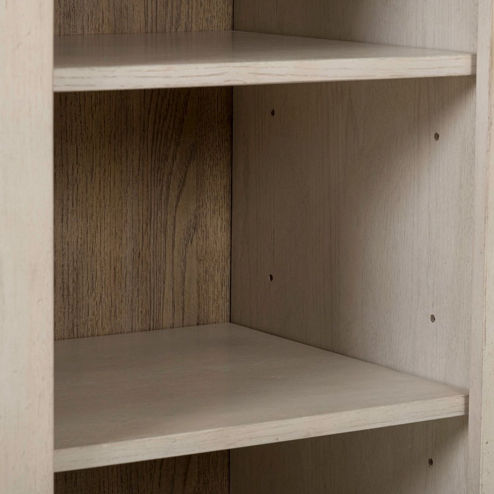 Accent Cabinet Eclectic Open Front 8 Adjustable Shelves - Natural Oak Wood. Picture 9