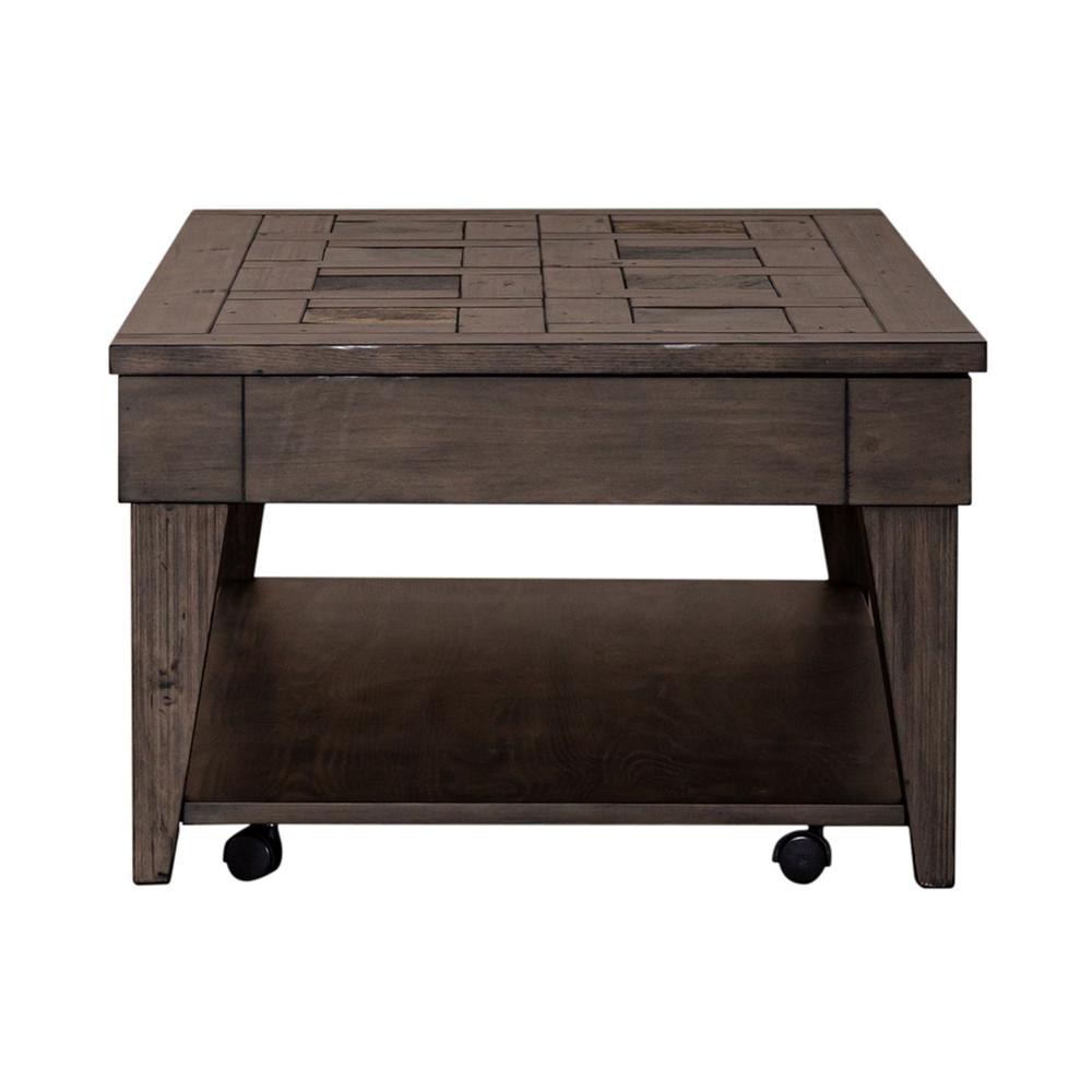 Arrowcreek Lift Top Cocktail Table in Weathered Stone. Picture 4