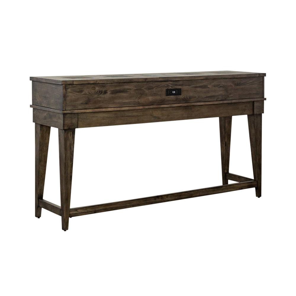 Arrowcreek Console Bar Table in Weathered Stone. Picture 1