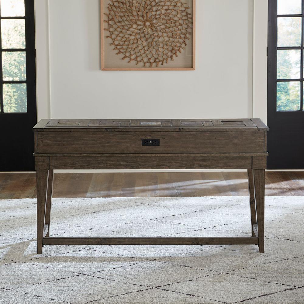 Arrowcreek Console Bar Table in Weathered Stone. Picture 6