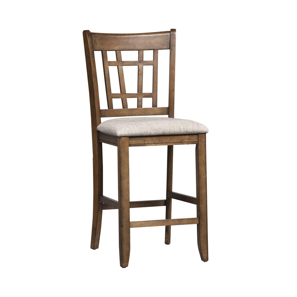 Santa Rosa 24 Inch Lattice Back Counter Chair-Set of 2 in Antique Honey. Picture 8
