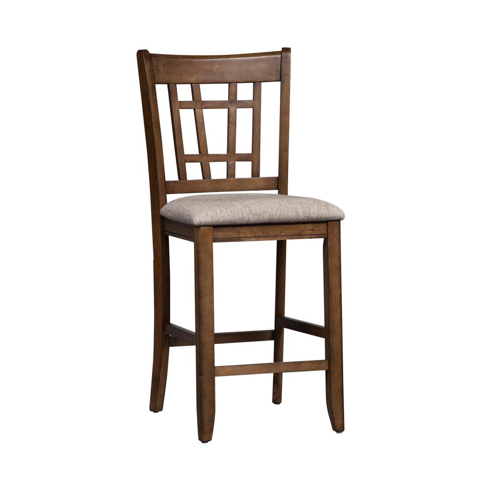Santa Rosa 24 Inch Lattice Back Counter Chair in Antique Honey. Picture 2