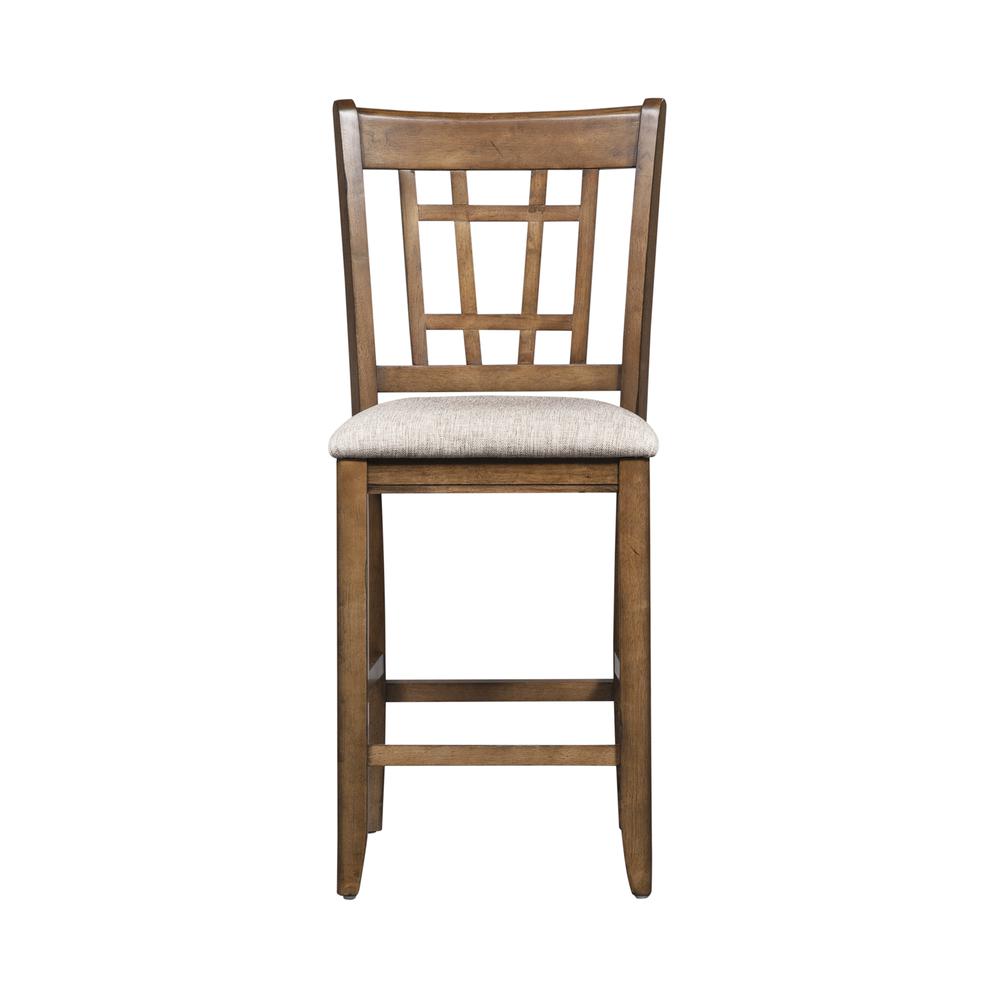 Santa Rosa 24 Inch Lattice Back Counter Chair-Set of 2 in Antique Honey. Picture 2
