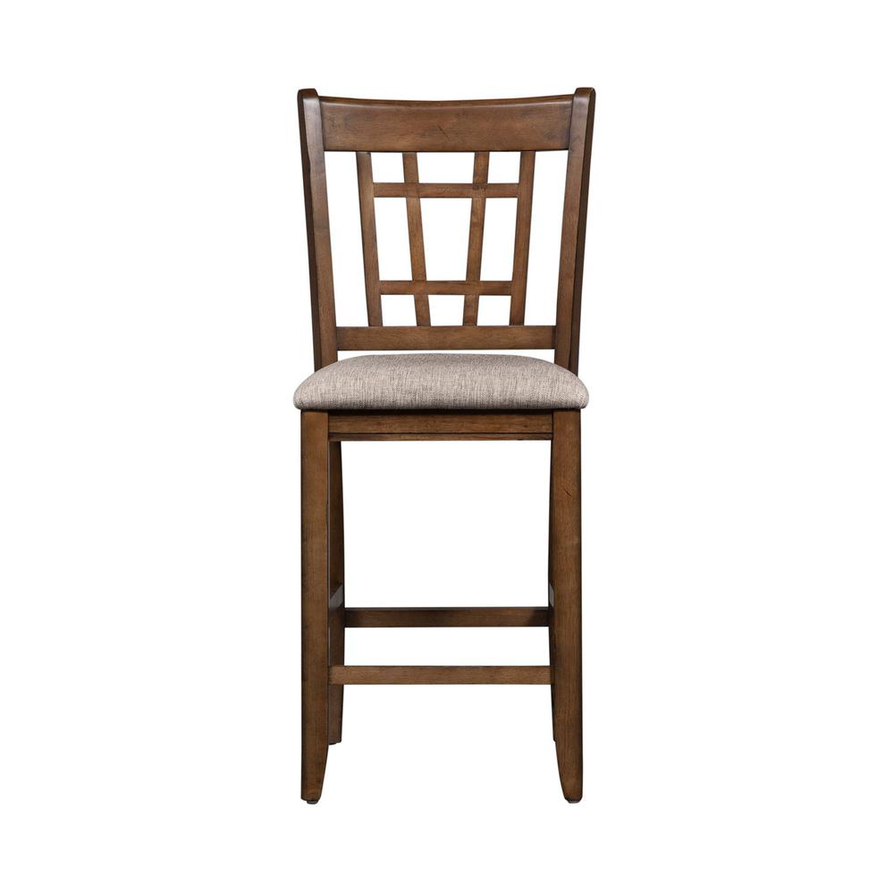 Santa Rosa 24 Inch Lattice Back Counter Chair in Antique Honey. Picture 1