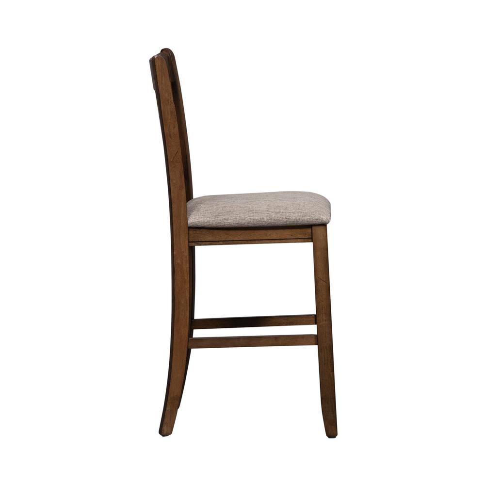 Santa Rosa 24 Inch Lattice Back Counter Chair in Antique Honey. Picture 3