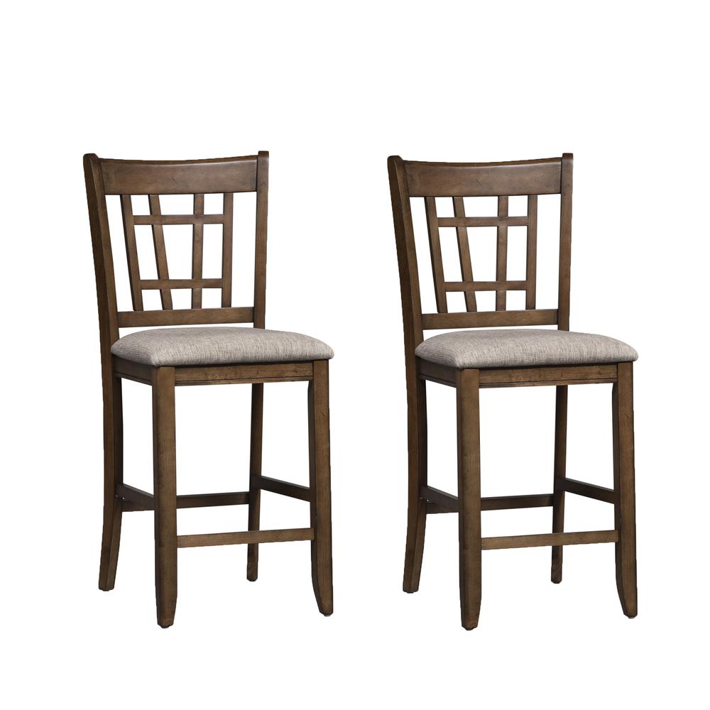 Santa Rosa 24 Inch Lattice Back Counter Chair-Set of 2 in Antique Honey. Picture 1