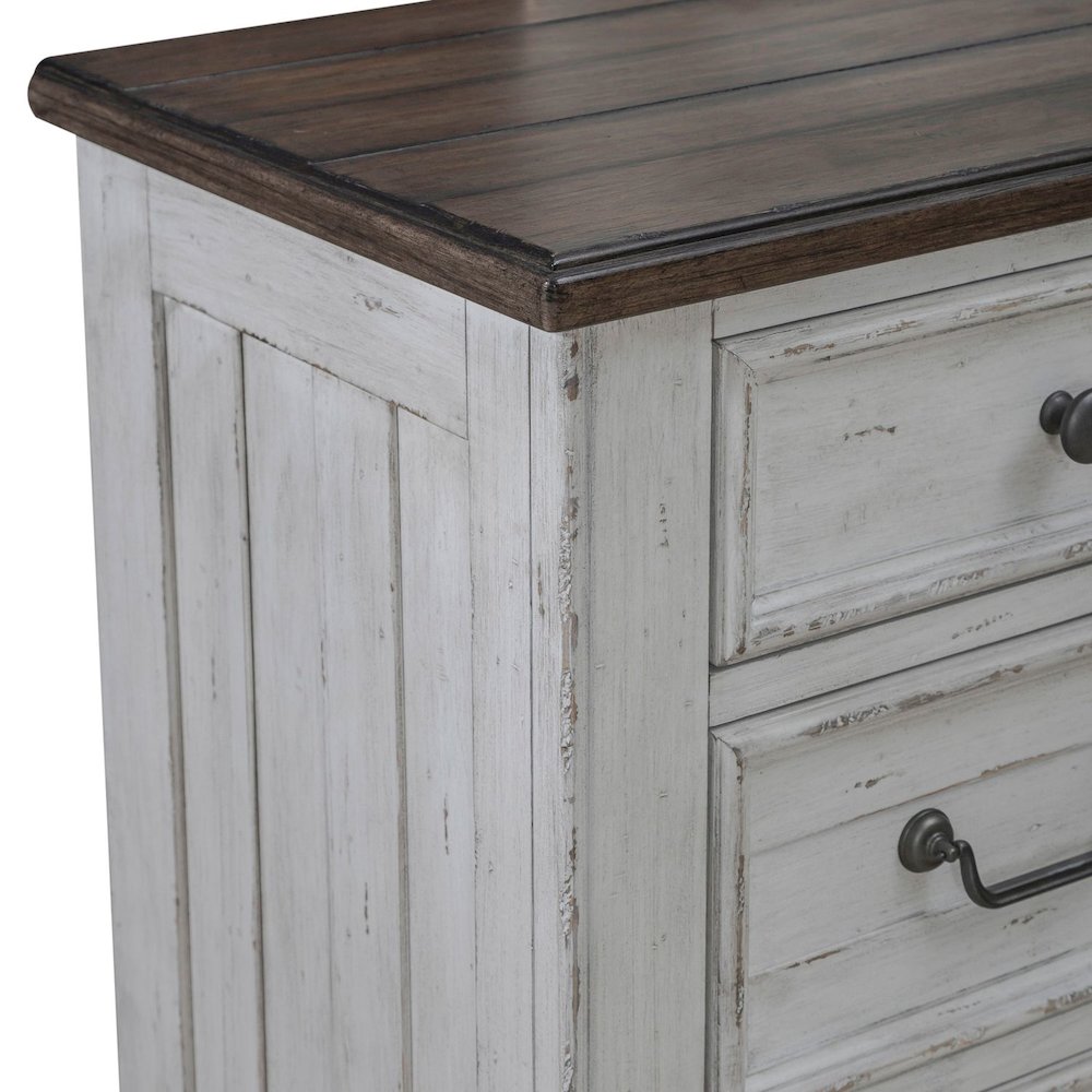 River Place 2 Door 9 Drawer Bedroom Dresser Cottage - Riverstone White & Tobacco. Picture 8
