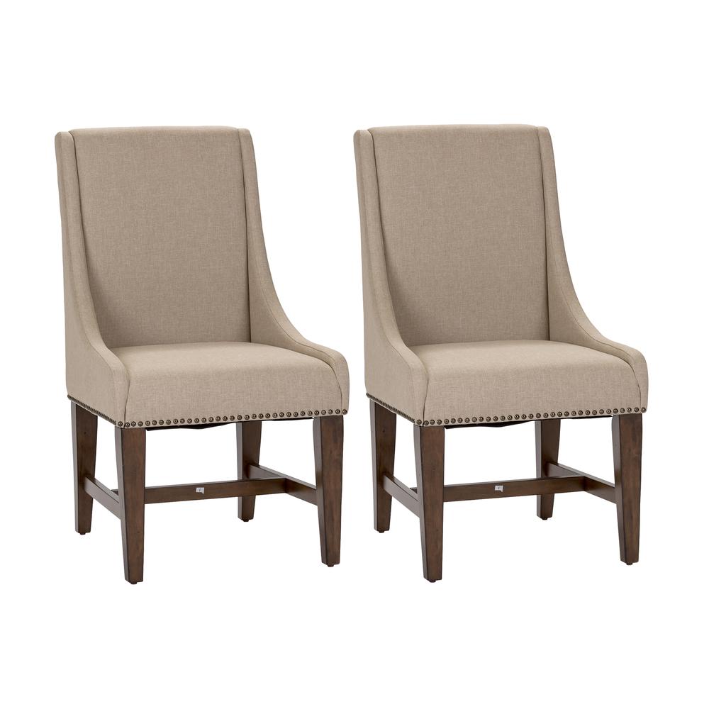 Armand Upholstered Side Chair (RTA)-Set of 2 in Antique Brownstone. Picture 1