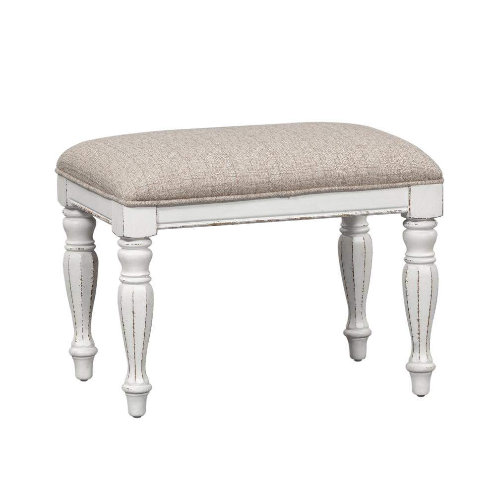 Magnolia Manor Accent Bench in Antique White. Picture 1
