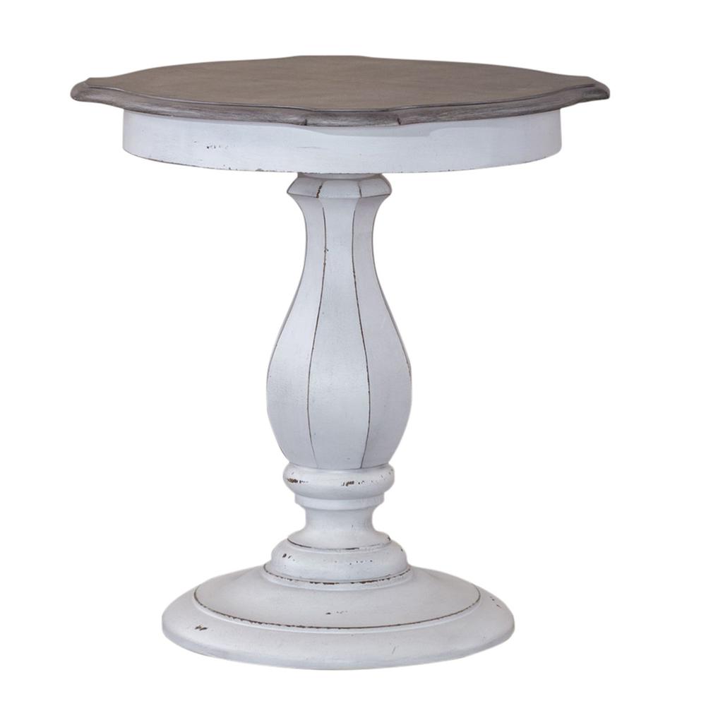 Magnolia Manor Round Accent Table in Antique White. Picture 2