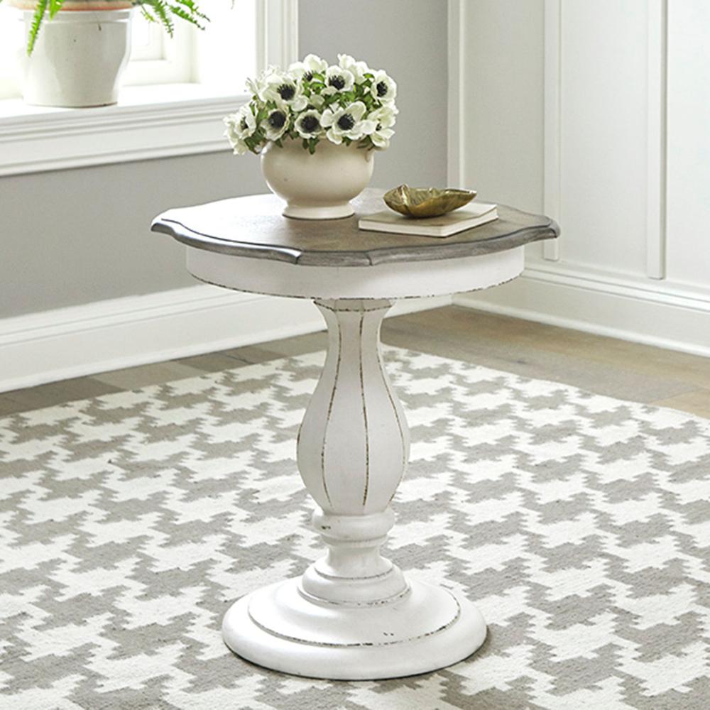 Magnolia Manor Round Accent Table in Antique White. Picture 8