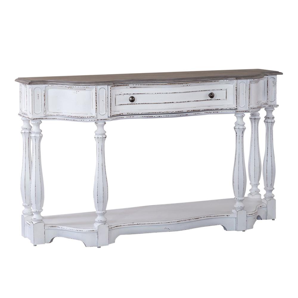 Magnolia Manor 56 Inch Hall Console Table in Antique White. Picture 1