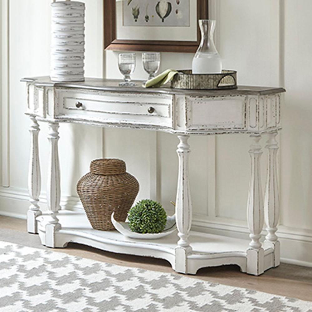 Magnolia Manor 56 Inch Hall Console Table in Antique White. Picture 8