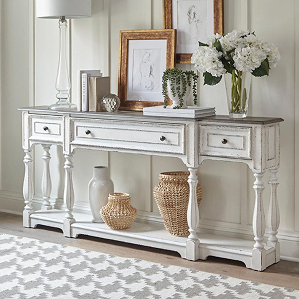 Magnolia Manor 72 Inch Hall Console Table in Antique White. Picture 11