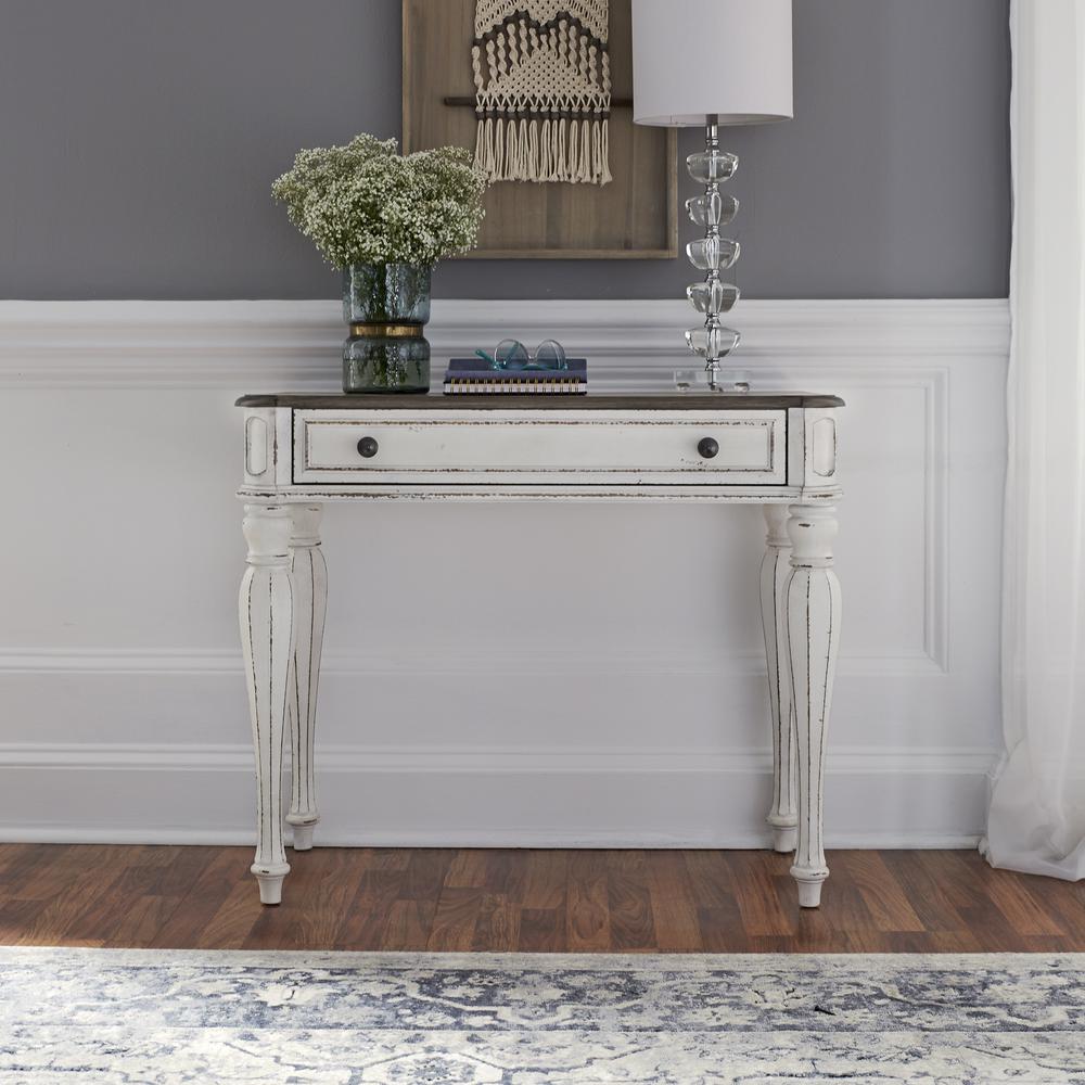 Magnolia Manor Accent Vanity Desk/Night Stand in Antique White. Picture 8