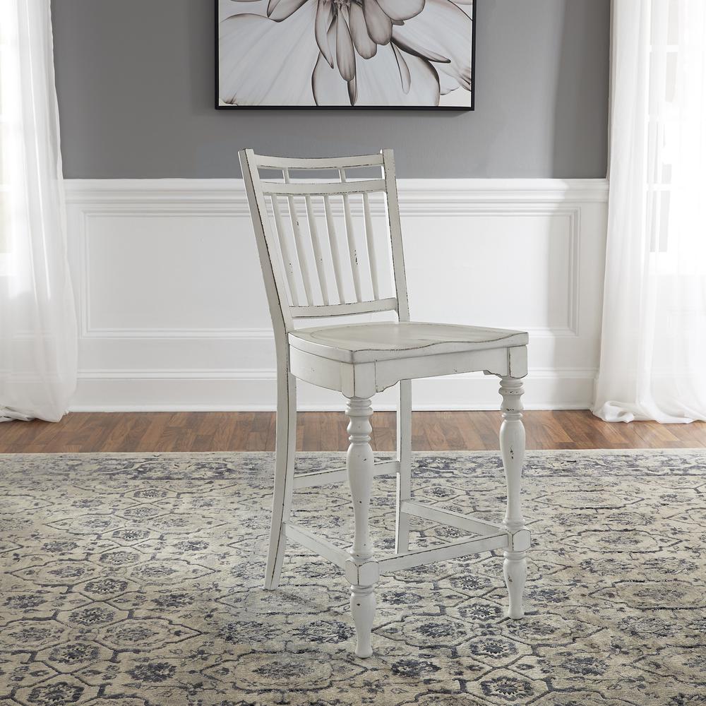 Magnolia Manor Spindle Back Counter Chair (RTA)-Set of 2 in Antique White. Picture 6
