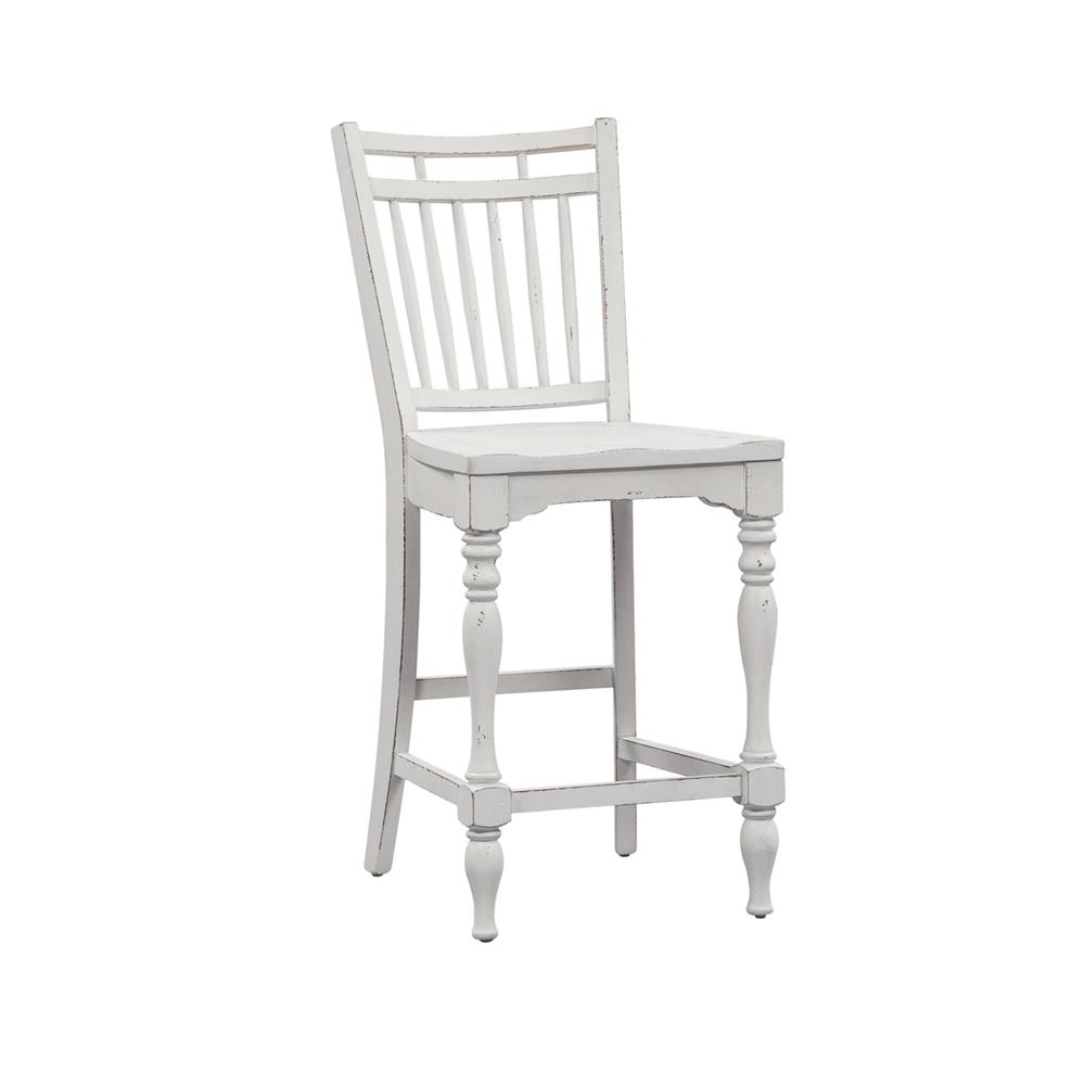 Magnolia Manor Spindle Back Counter Chair (RTA)-Set of 2 in Antique White. Picture 2