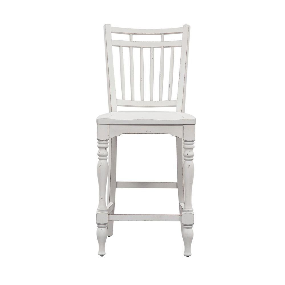 Magnolia Manor Spindle Back Counter Chair (RTA) in Antique White. Picture 2