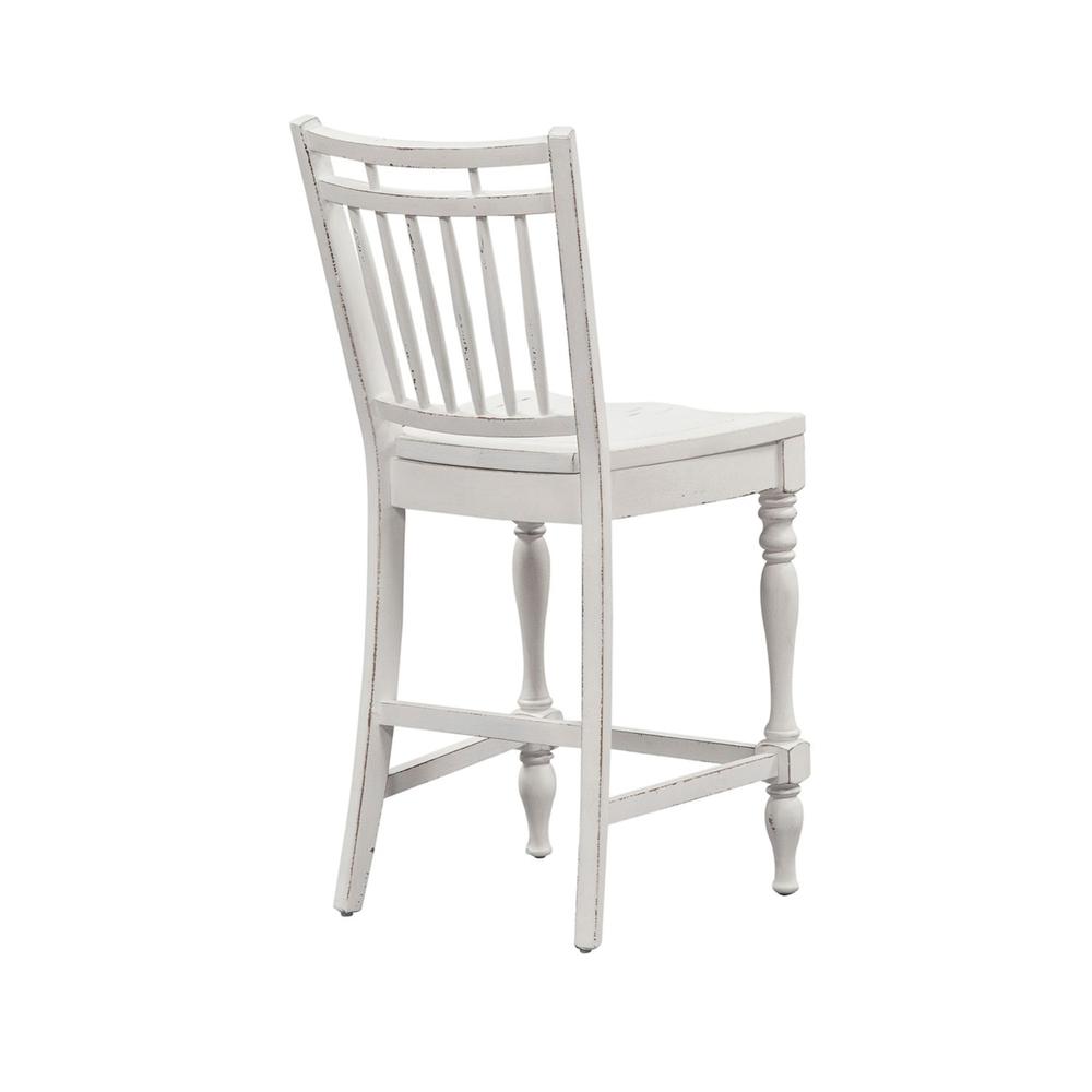 Magnolia Manor Spindle Back Counter Chair (RTA) in Antique White. Picture 3