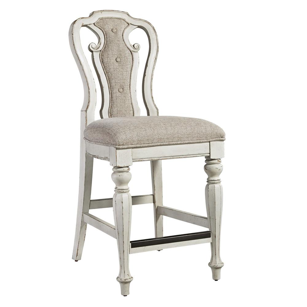 Magnolia Manor Counter Height Chair (RTA) in Antique White. Picture 1