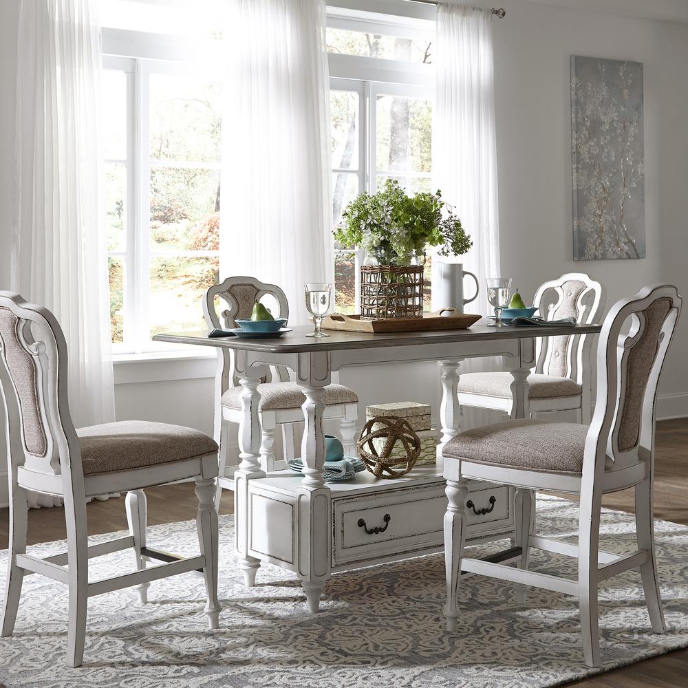Magnolia Manor Counter Height Chair (RTA)-Set of 2 in Antique White. Picture 4