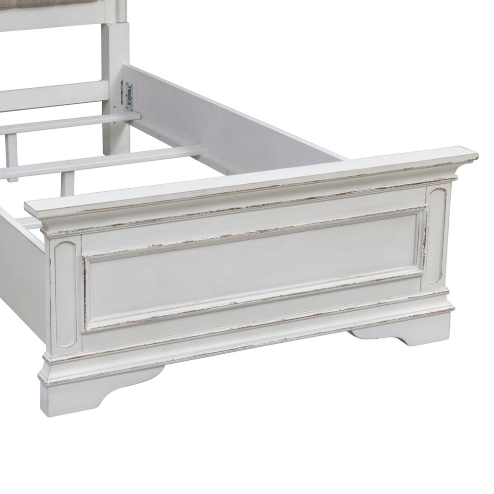 Magnolia Manor Twin Panel Bed Footboard - Antique White & Weathered Bark. Picture 3