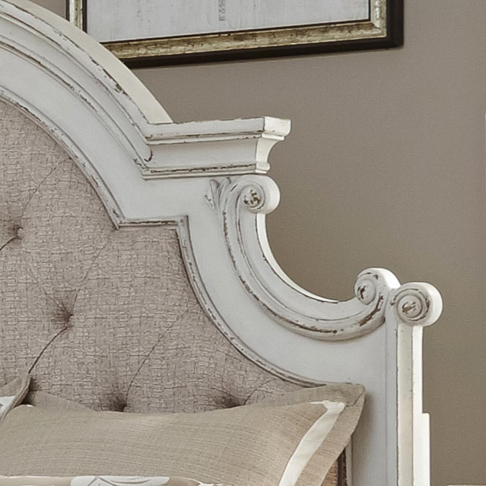 Magnolia Manor Queen Upholstered Panel Headboard in Antique White. Picture 4