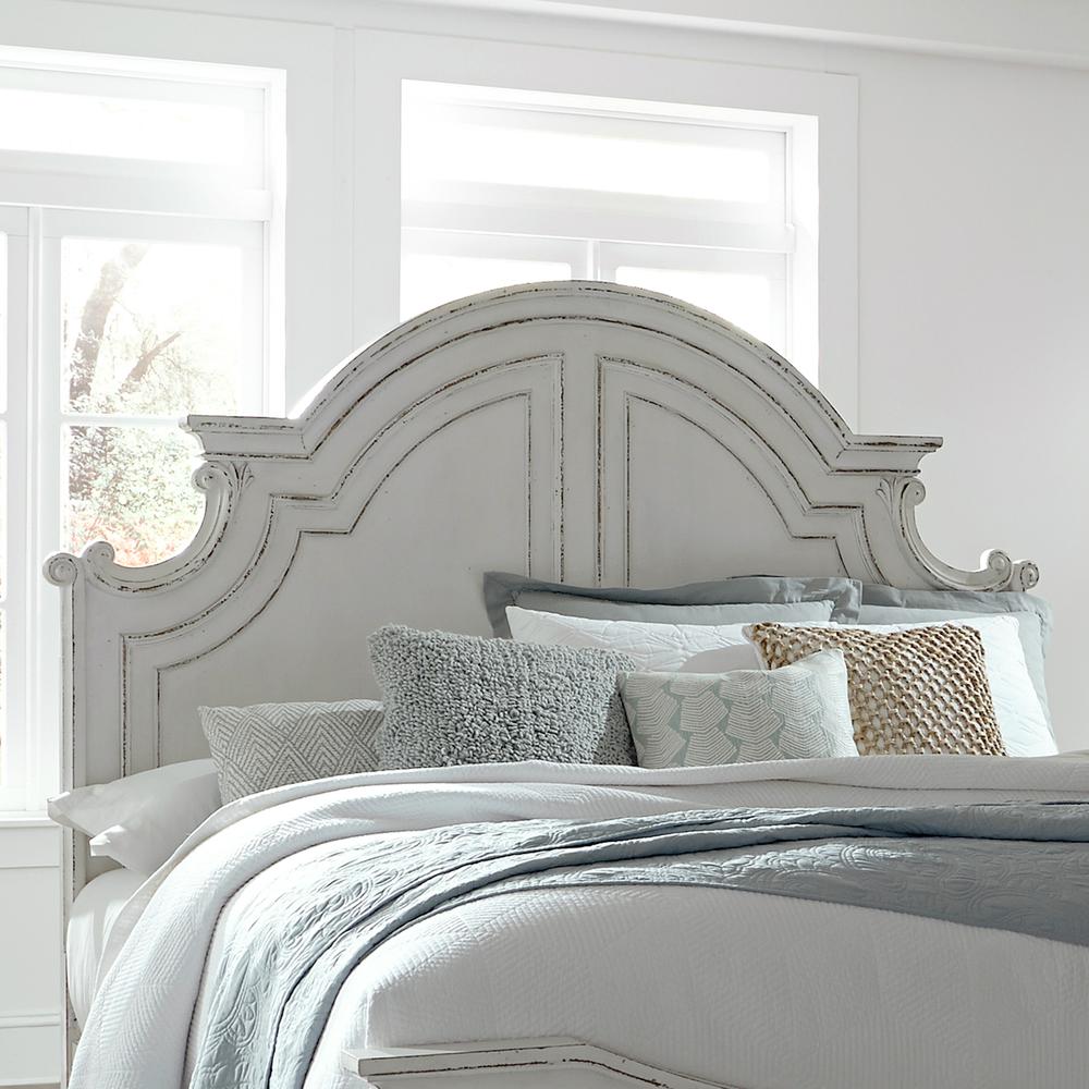 Magnolia Manor King Panel Headboard in Antique White. Picture 3