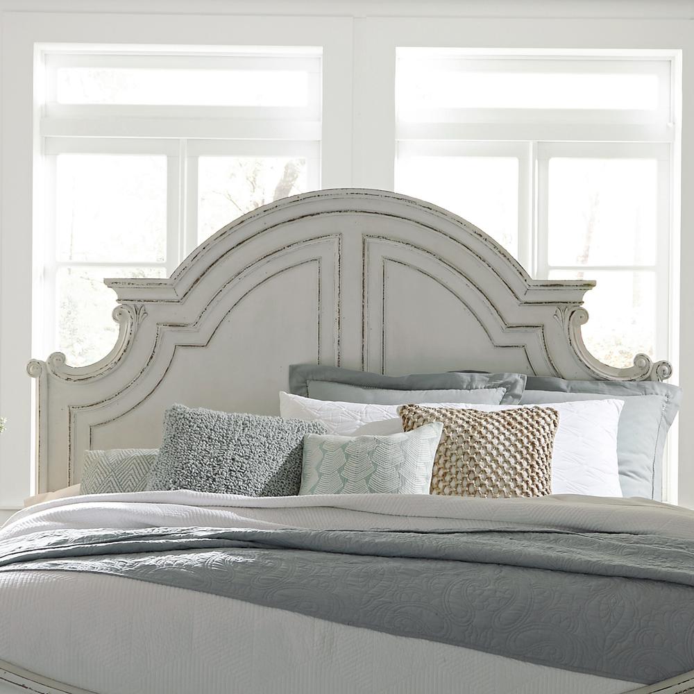 Magnolia Manor King Panel Headboard in Antique White. Picture 7