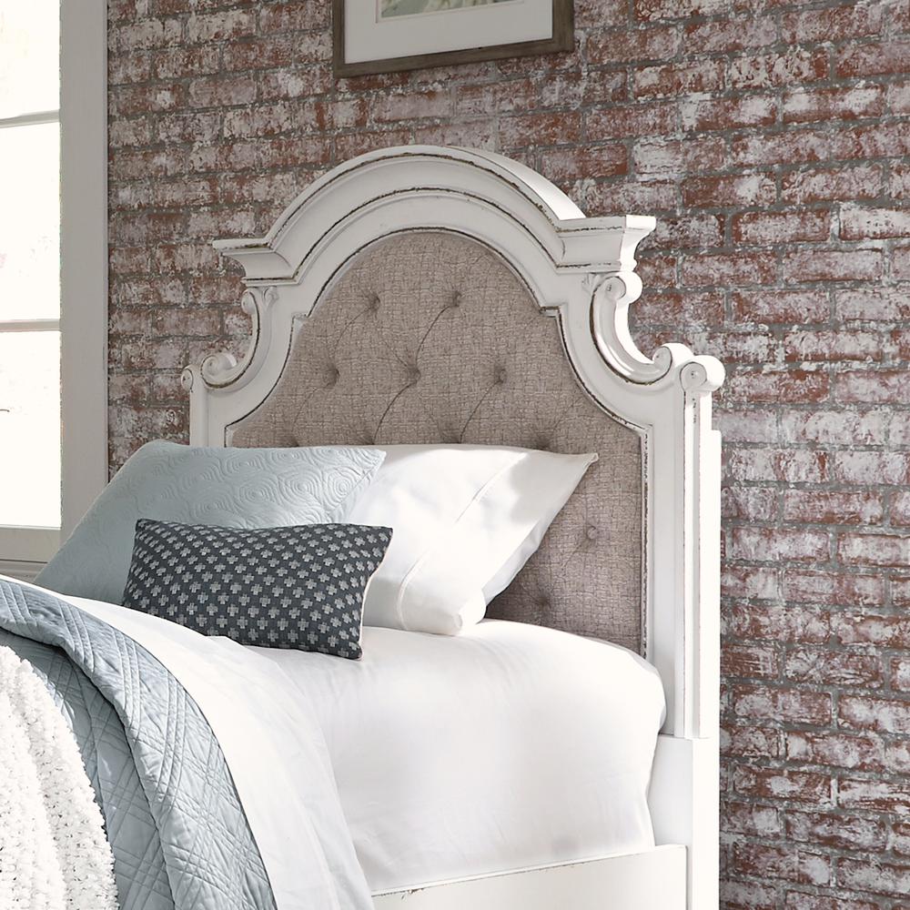 Magnolia Manor Full Upholstered Panel Headboard in Antique White. Picture 2