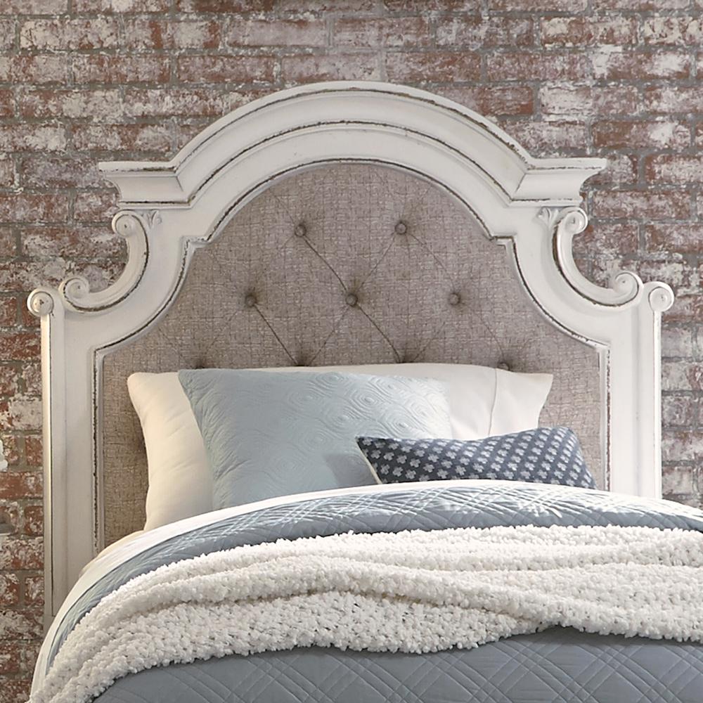 Magnolia Manor Full Upholstered Panel Headboard in Antique White. Picture 3