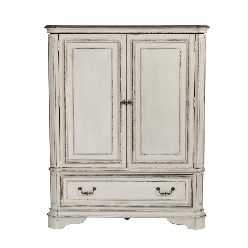 Magnolia Manor Door Chest in Antique White. Picture 1