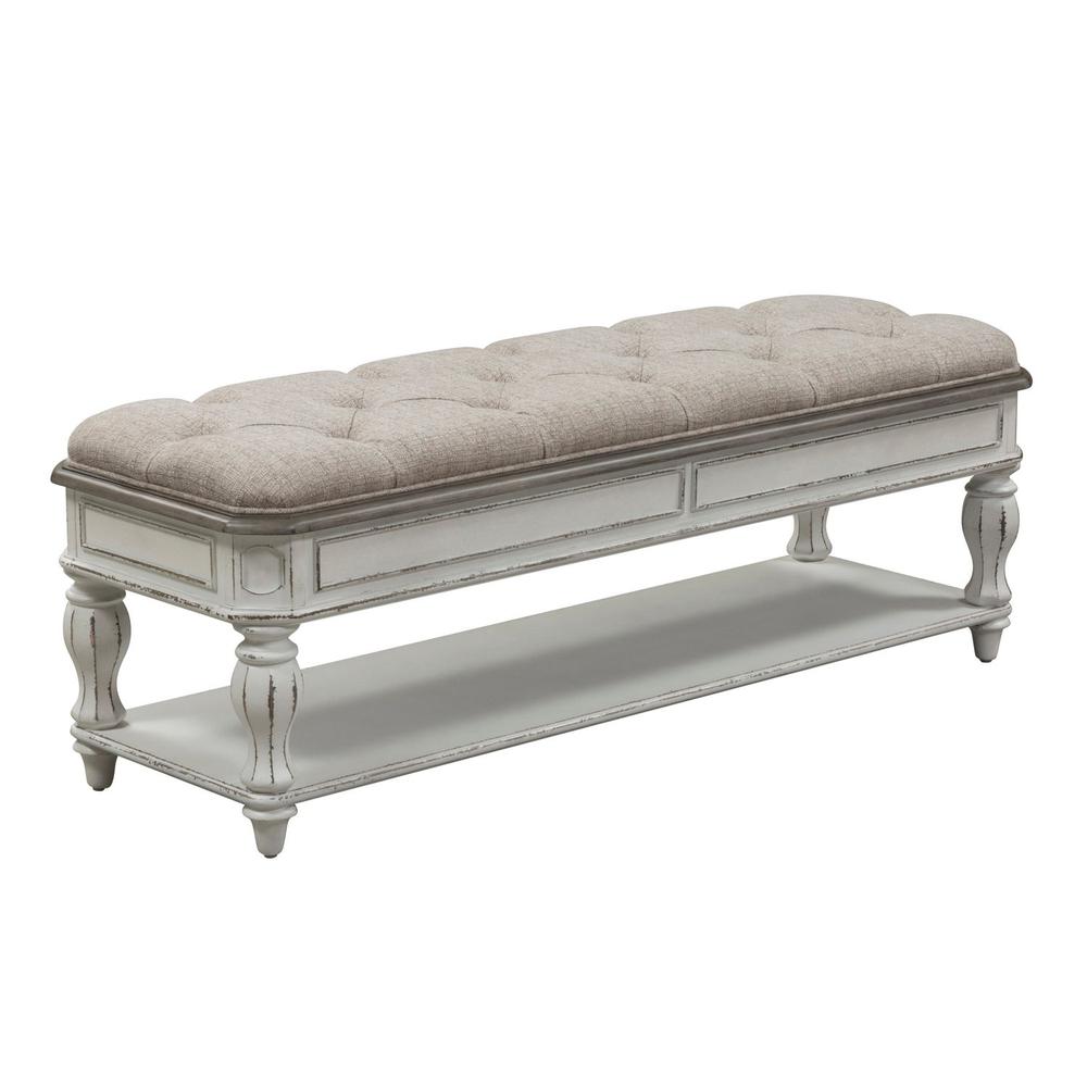 Magnolia Manor Bed Bench in Antique White. Picture 2