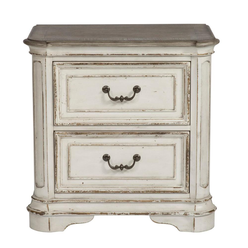 Magnolia Manor 2 Drawer Night Stand in Antique White. Picture 2