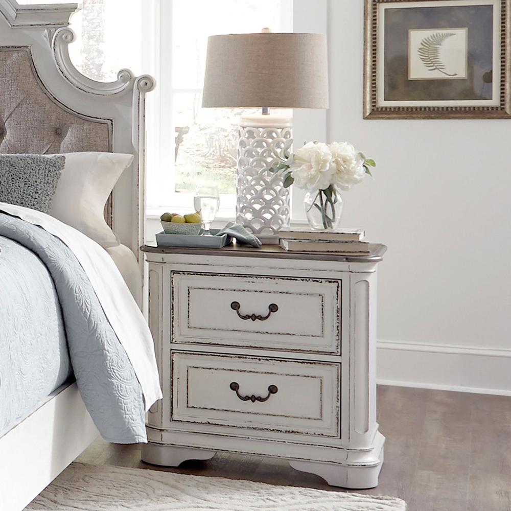 Magnolia Manor 2 Drawer Night Stand in Antique White. Picture 7