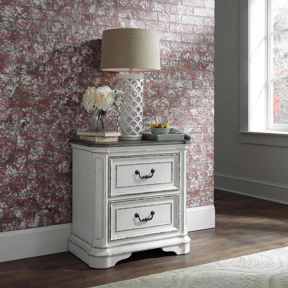Magnolia Manor 2 Drawer Night Stand in Antique White. Picture 8