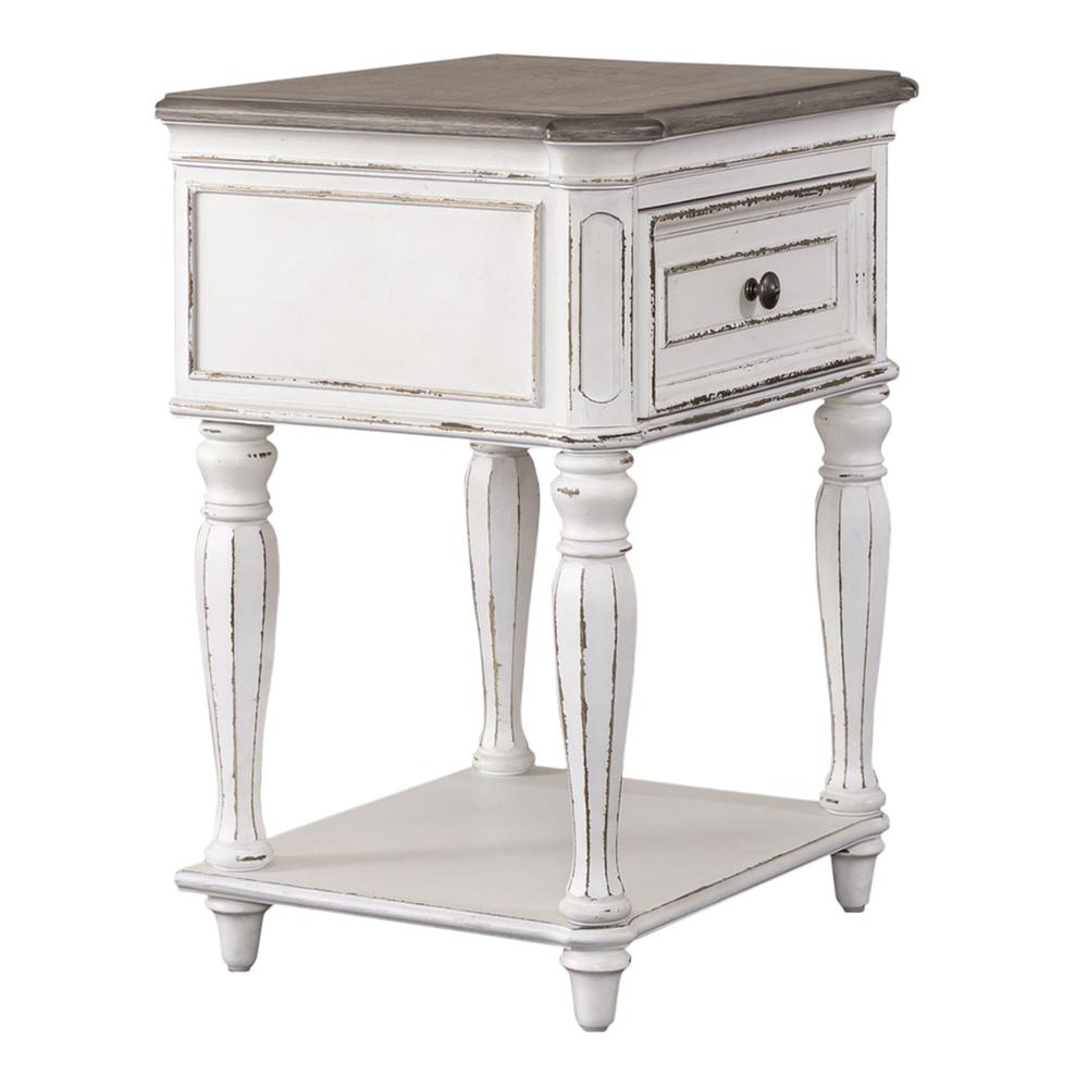 Magnolia Manor Leg Night Stand in Antique White. Picture 1