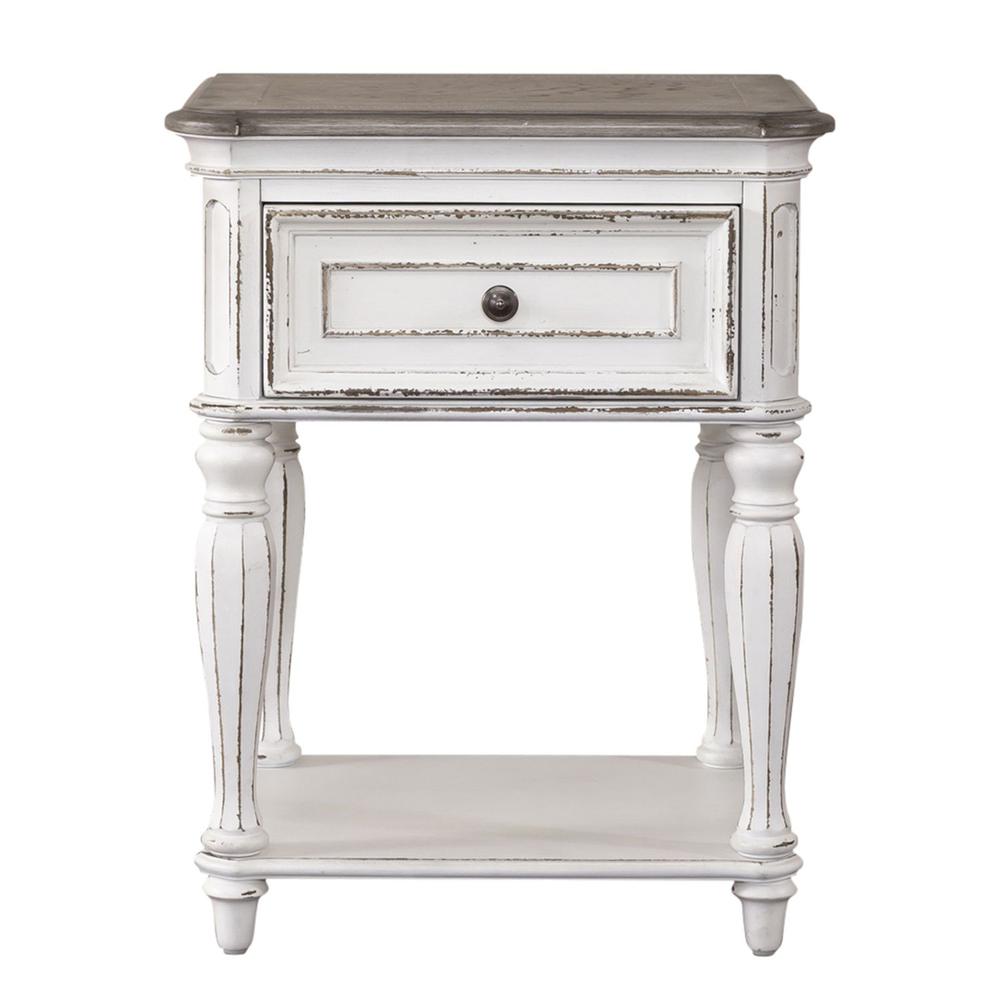 Magnolia Manor Leg Night Stand in Antique White. Picture 2