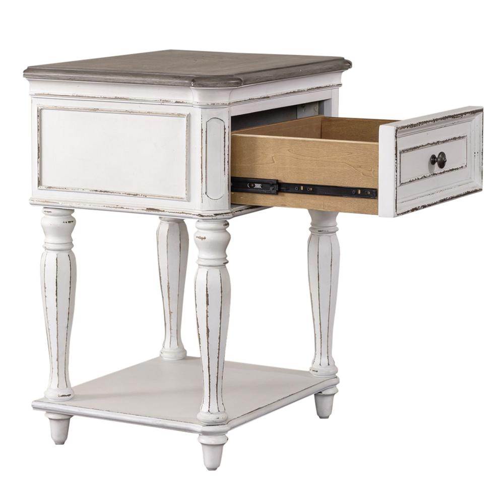 Magnolia Manor Leg Night Stand in Antique White. Picture 3
