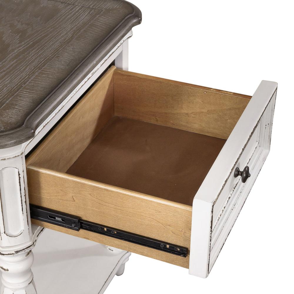 Magnolia Manor Leg Night Stand in Antique White. Picture 4