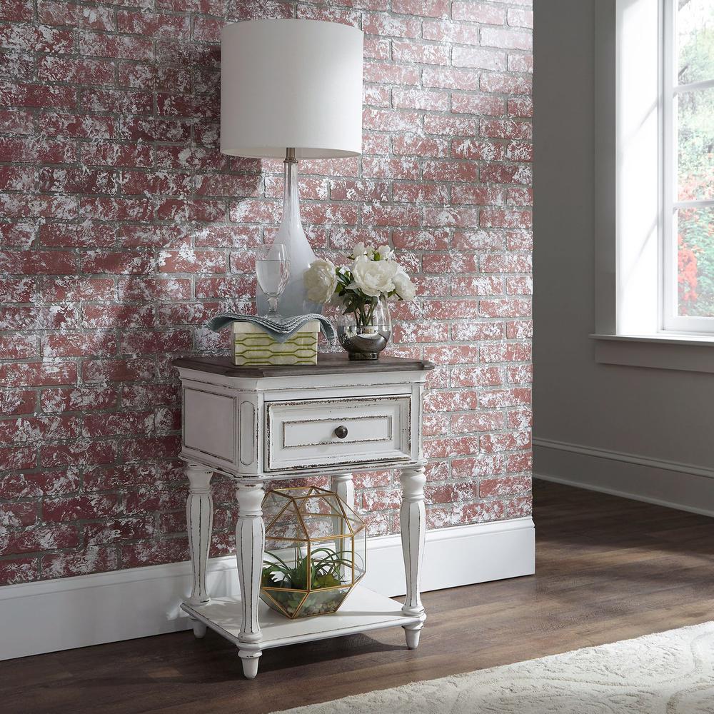 Magnolia Manor Leg Night Stand in Antique White. Picture 6