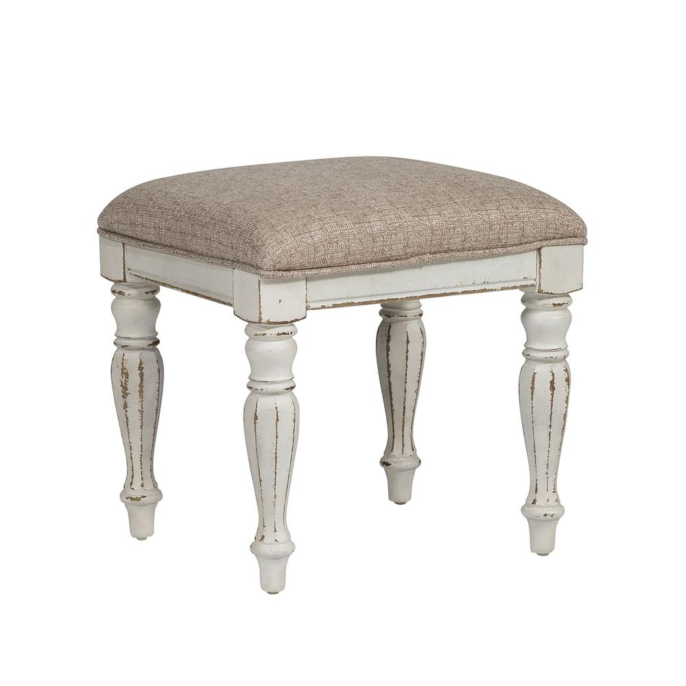 Magnolia Manor Vanity Stool in Antique White. Picture 1