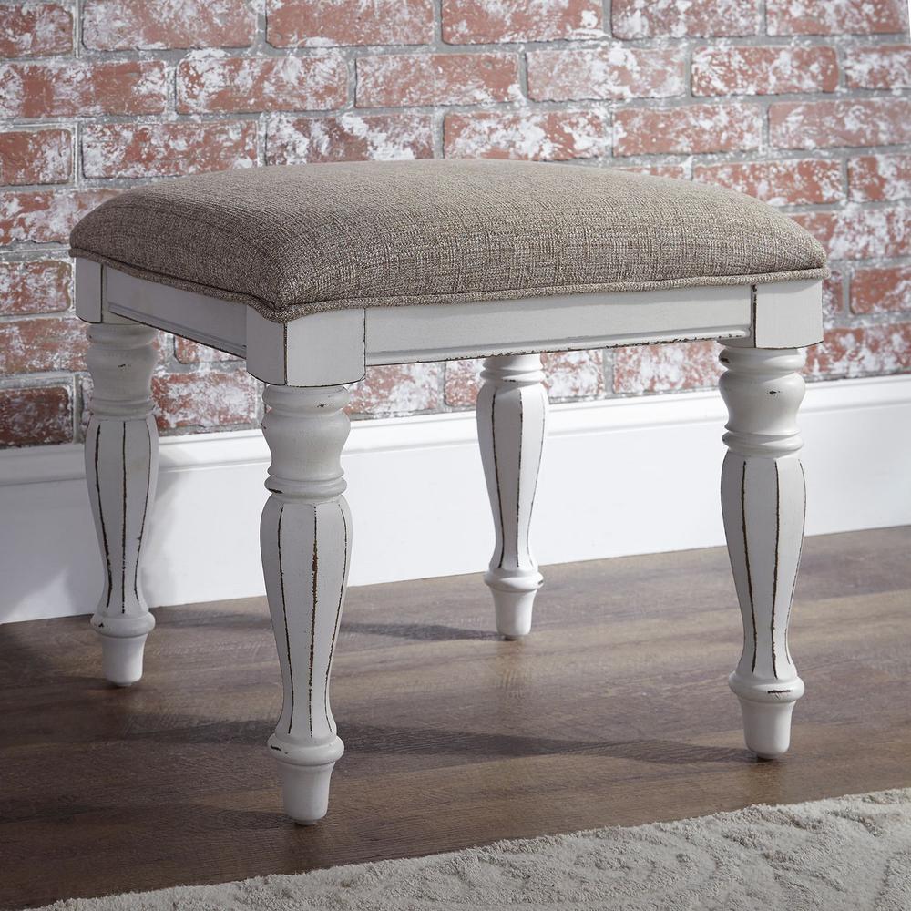 Magnolia Manor Vanity Stool in Antique White. Picture 6