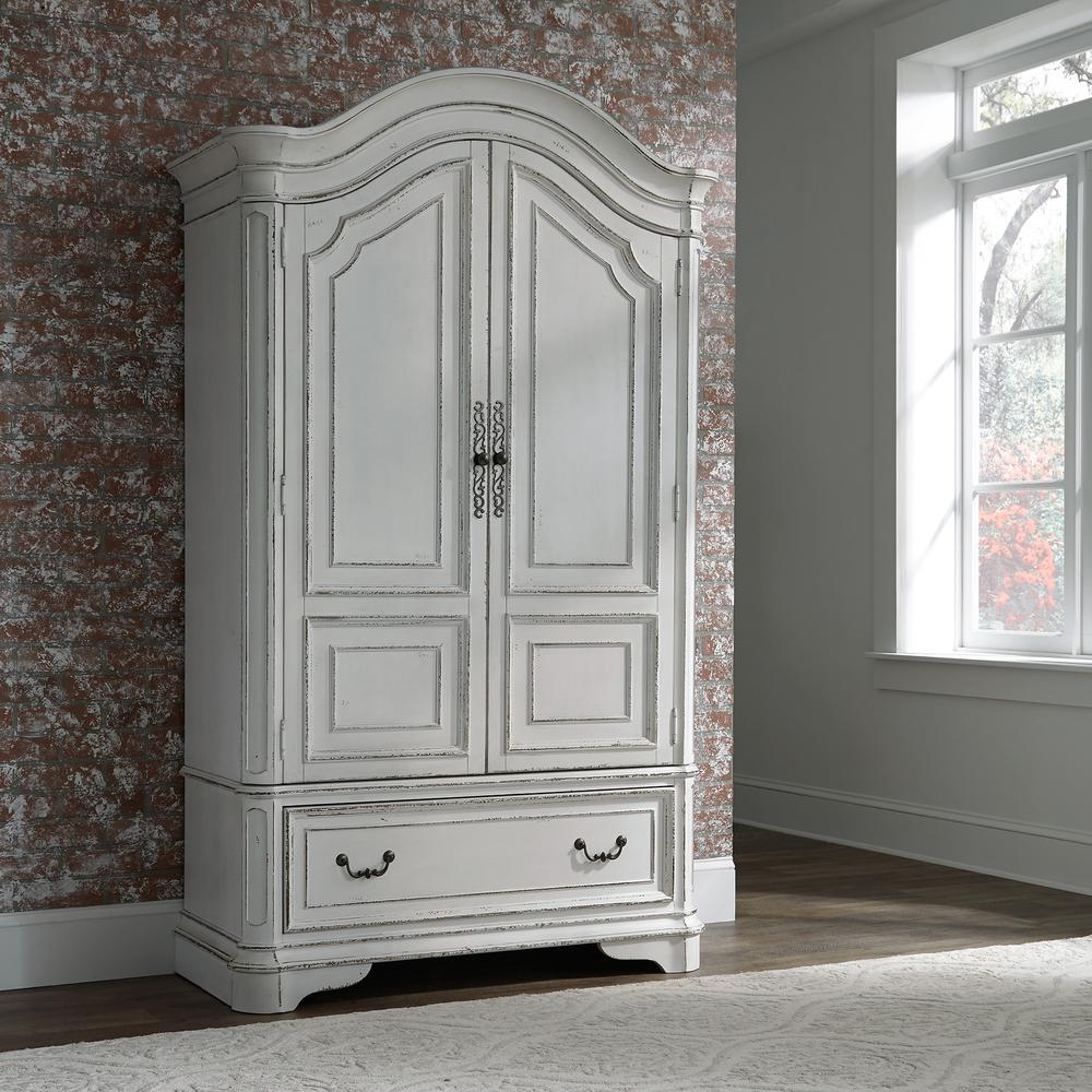 Magnolia Manor Armoire in Antique White. Picture 3