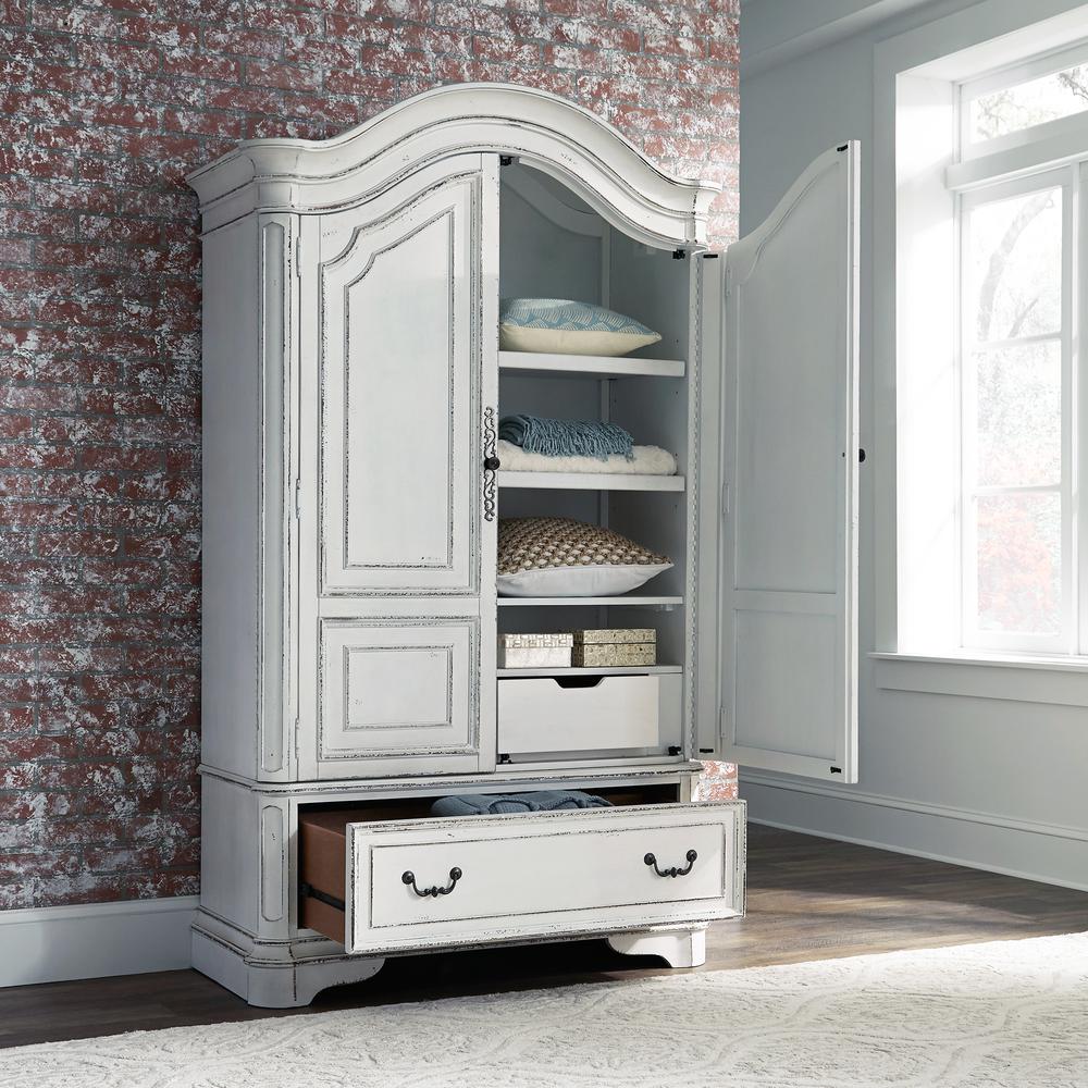 Magnolia Manor Armoire in Antique White. Picture 4